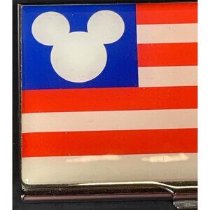 Disney Mickey Mouse Patriotic American Flag Business Credit Card Case Holder VTG
